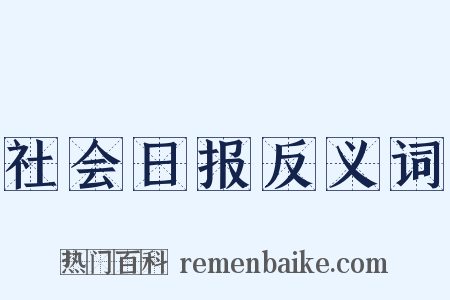 社会日报反义词是什么意思的图片
